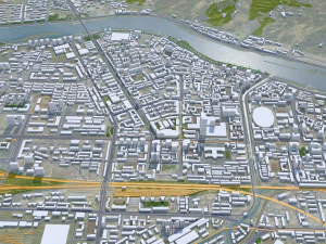 Lanzhou city Gansu China 75km 3D Model