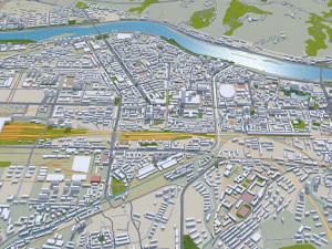 Lanzhou city Gansu China 75km 3D Model