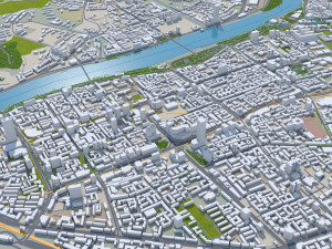Lanzhou city Gansu China 75km Modello 3D