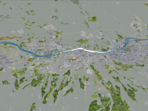 Lanzhou city Gansu China 75km Modello 3D