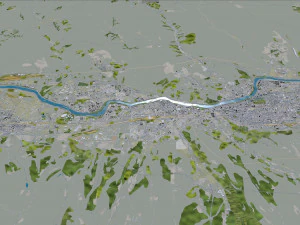 Lanzhou city Gansu China 75km 3D Model