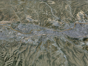 Lanzhou city Gansu China 75km Modello 3D