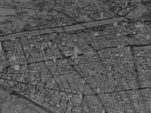 Lanzhou city Gansu China 75km Modello 3D