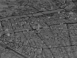 Lanzhou city Gansu China 75km 3D Model