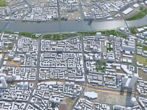 Lanzhou city Gansu China 75km Modello 3D