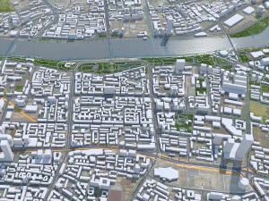 Lanzhou city Gansu China 75km 3D Model