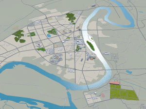 Cidade de Leiyang Hengyang Hunan China 18 km Modelo 3D