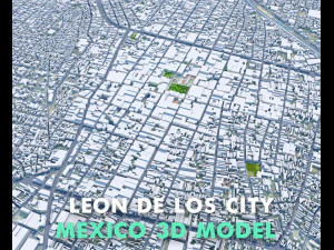 Leon de los Aldama city Guanajuato Mexico 35km 3D Model