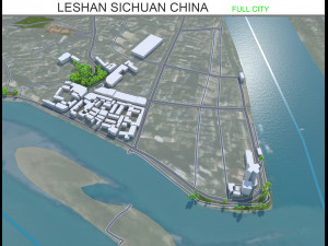 Leshan city Sichuan China 40km Modelo 3D