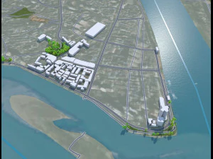 Leshan city Sichuan China 40km 3D Model