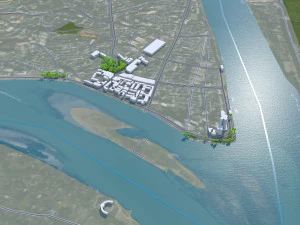 Leshan city Sichuan China 40km 3D Model