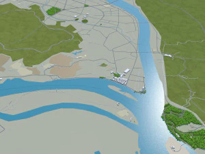 Leshan city Sichuan China 40km 3D Model