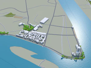 Leshan city Sichuan China 40km 3D Model