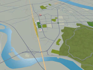 Leshan city Sichuan China 40km 3D Model