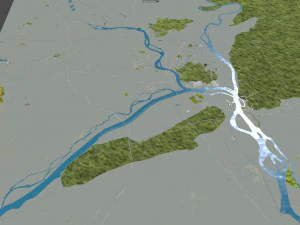 Leshan city Sichuan China 40km 3D Model