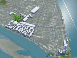 Leshan city Sichuan China 40km 3D Model