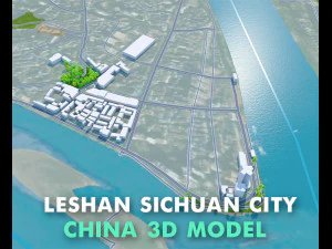 Leshan city Sichuan China 40km 3D Model