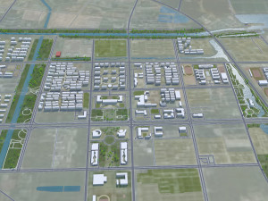 Lianyungang city Jiangsu China 130km 3D Model