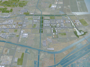 Lianyungang city Jiangsu China 130km 3D Model