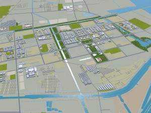 Lianyungang city Jiangsu China 130km 3D Model