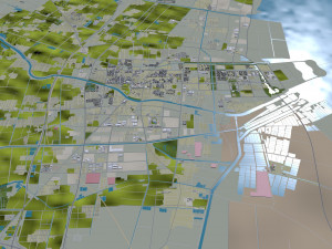 Lianyungang city Jiangsu China 130km 3D Model