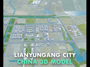 Lianyungang city Jiangsu China 130km 3D Model