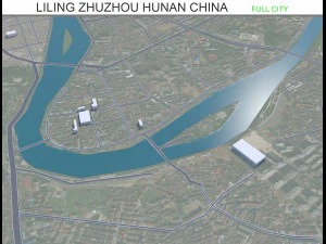 Liling city Zhuzhou Hunan China 15km 3D Model