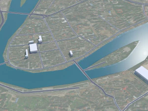 Kota Liling Zhuzhou Hunan Cina 15km Model 3D