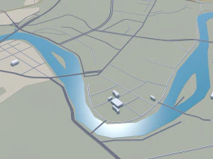 Kota Liling Zhuzhou Hunan Cina 15km Model 3D