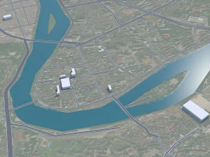 Kota Liling Zhuzhou Hunan Cina 15km Model 3D