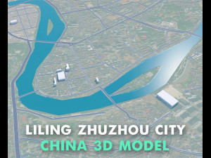 Liling city Zhuzhou Hunan China 15km 3D मॉडल