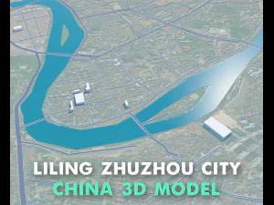Kota Liling Zhuzhou Hunan Cina 15km Model 3D
