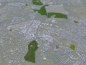 Lilongwe city Malawi 20km 3D Model