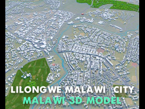 Lilongwe city Malawi 20km 3D Model