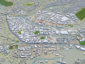 Limbe city Blantyre Malawi 25km 3D 모델