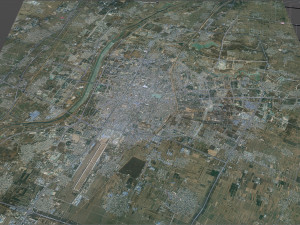 Linfen city Shanxi China 20km Modello 3D