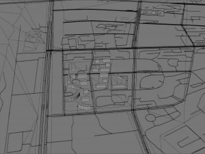 Cidade de Linfen Shanxi China 20 km Modelo 3D