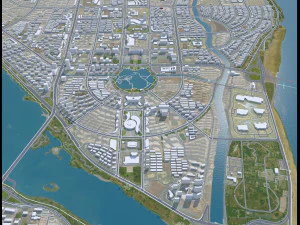 Linyi city Shandong China 70km 3D Model