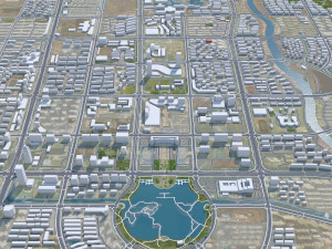 Linyi city Shandong China 70km Modello 3D
