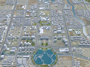 Linyi city Shandong China 70km 3D Model