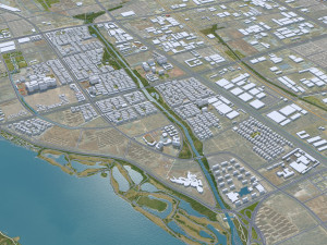 Linyi city Shandong China 70km Modello 3D
