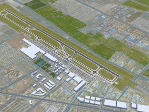 Linyi city Shandong China 70km 3D Model