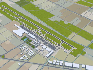 Linyi city Shandong China 70km 3D Model