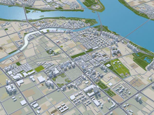 Linyi city Shandong China 70km 3D Model