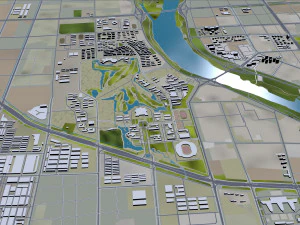 Linyi city Shandong China 70km 3D Model