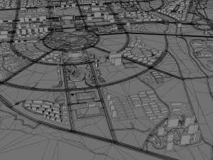 Linyi city Shandong China 70km 3D Model
