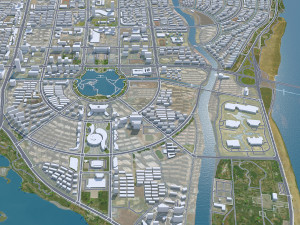 Linyi city Shandong China 70km Modello 3D