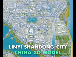 Linyi city Shandong China 70km 3D Model
