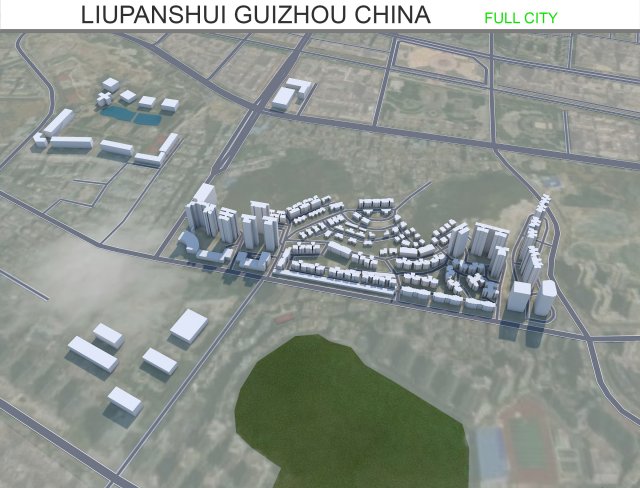 Liupanshui city Guizhou China 30km Modelo 3D .c4d .max .obj .3ds .fbx .stl .blend 