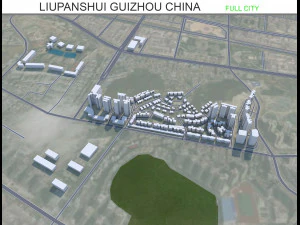 Liupanshui şehri Guizhou &Ccedil;in 30km 3D Model